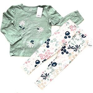 Carter's Green and Floral Set